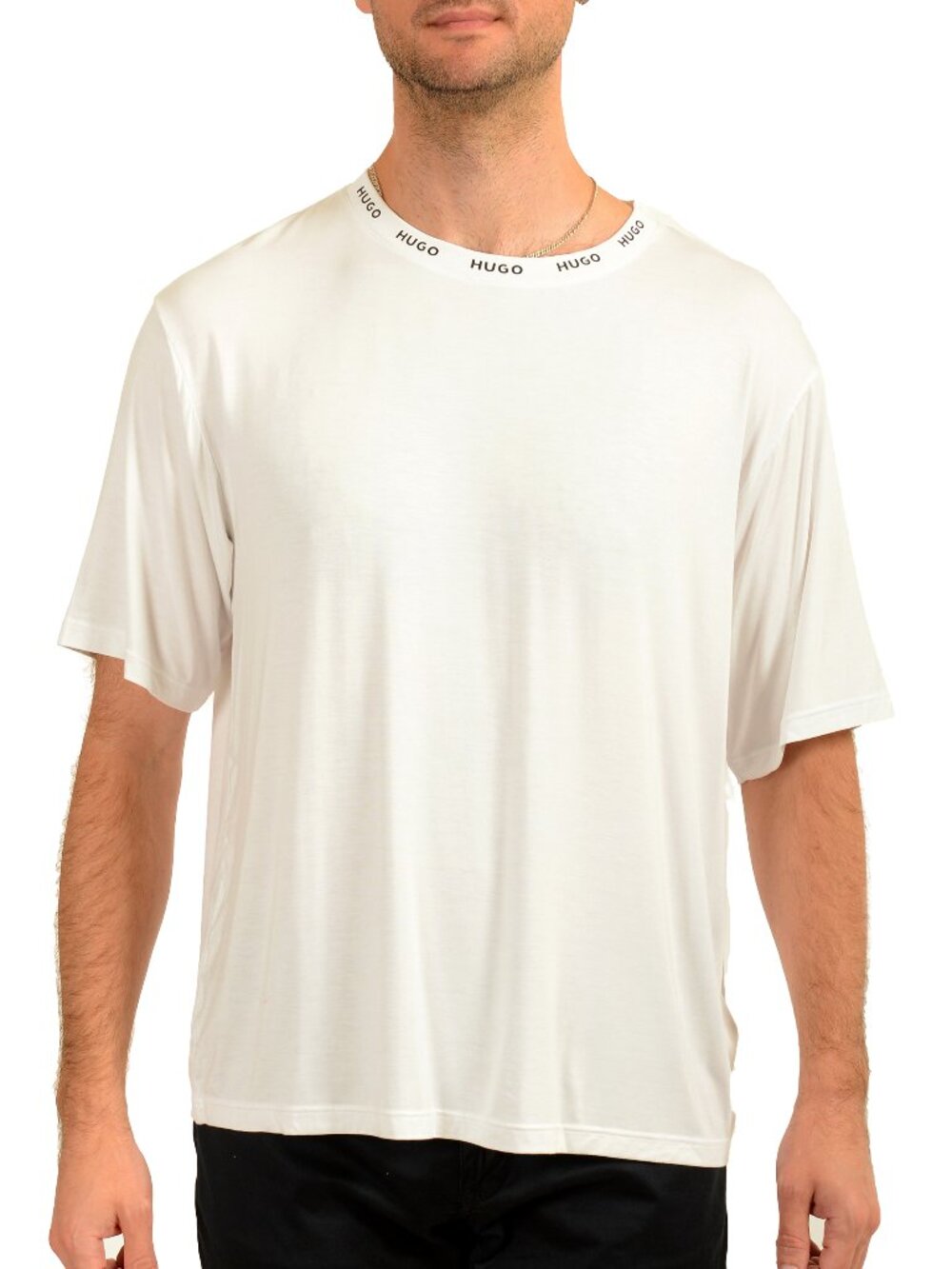 Hugo Boss Men's "Unite" White Logo Print SS Crewneck T-Shirt US 2XL IT 56